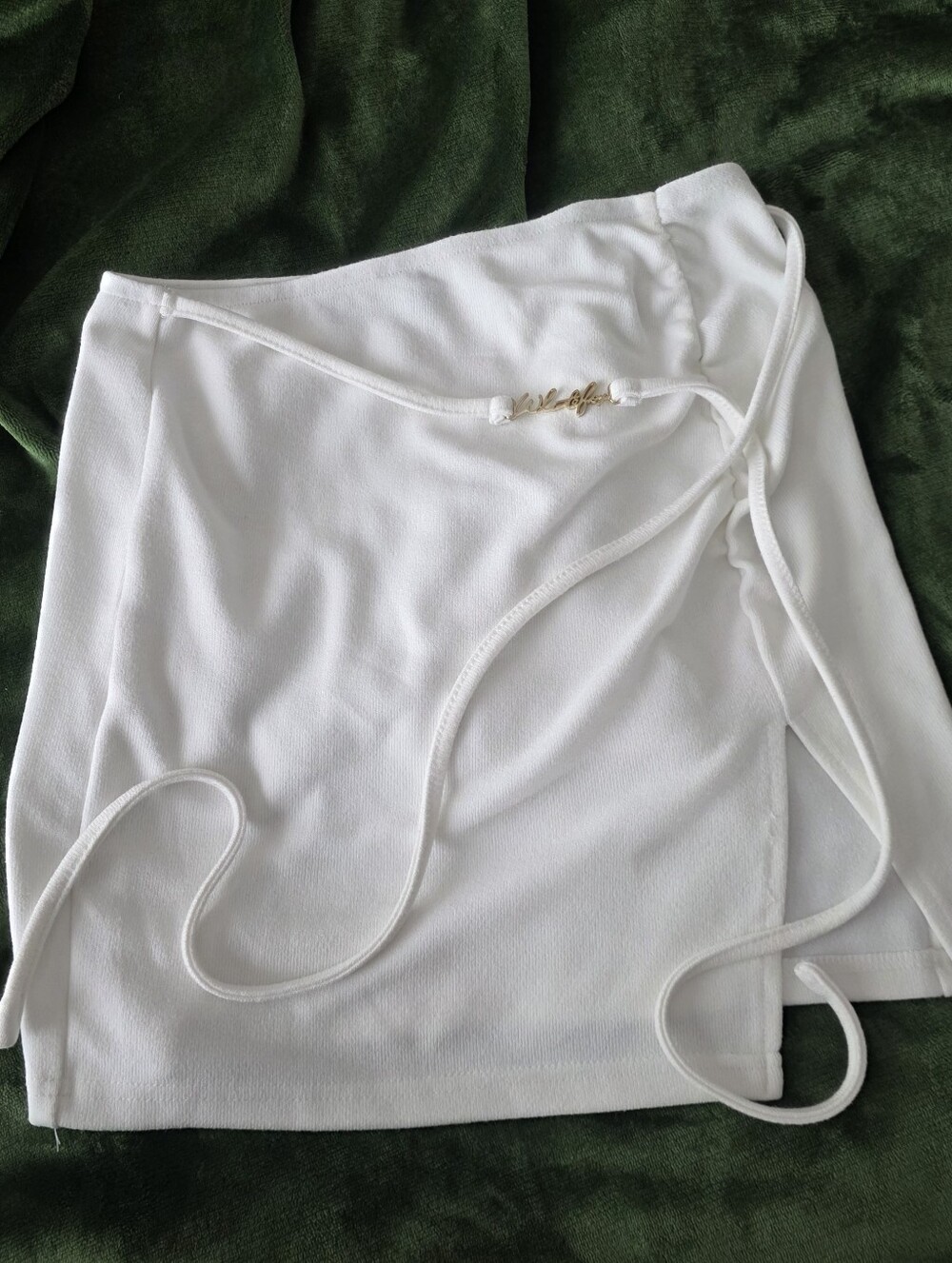 Cute Mini Skirt W Slit(WHITE FOX)